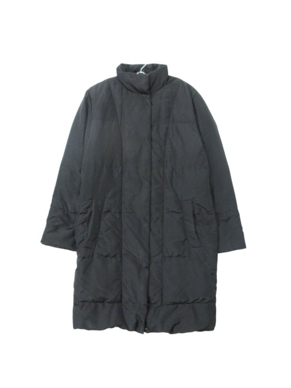 Max Mara Coat Weekend Down Jacket Long Length Stand Collar Nylon Black